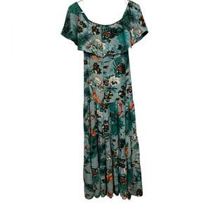 May & July Floral tropical vacation Maxi Dress new with tags size medium